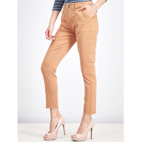 Tinsel Casia Frayed Hem Chino Pant In Navy - Picture 4 of 16